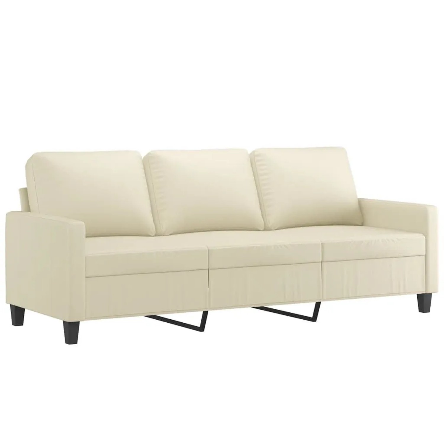 vidaXL 3-Sitzer-Sofa Creme 180 cm Kunstleder 359143 günstig online kaufen