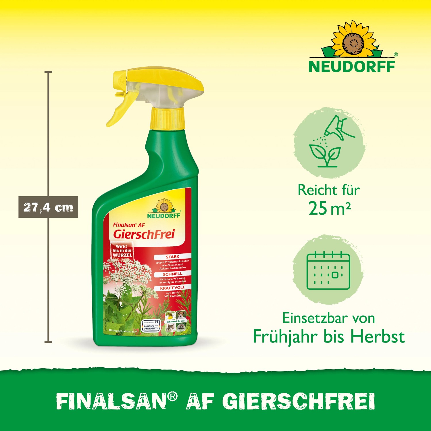 Neudorff Finalsan AF Giersch-Frei 750ml Flasche zur Unkrautbekämpfung im Beet.