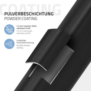 ML-Design Tischbeine Metall Schwarz 2er Set 60x72 cm Oval Tischgestell aus Stahl A-Form