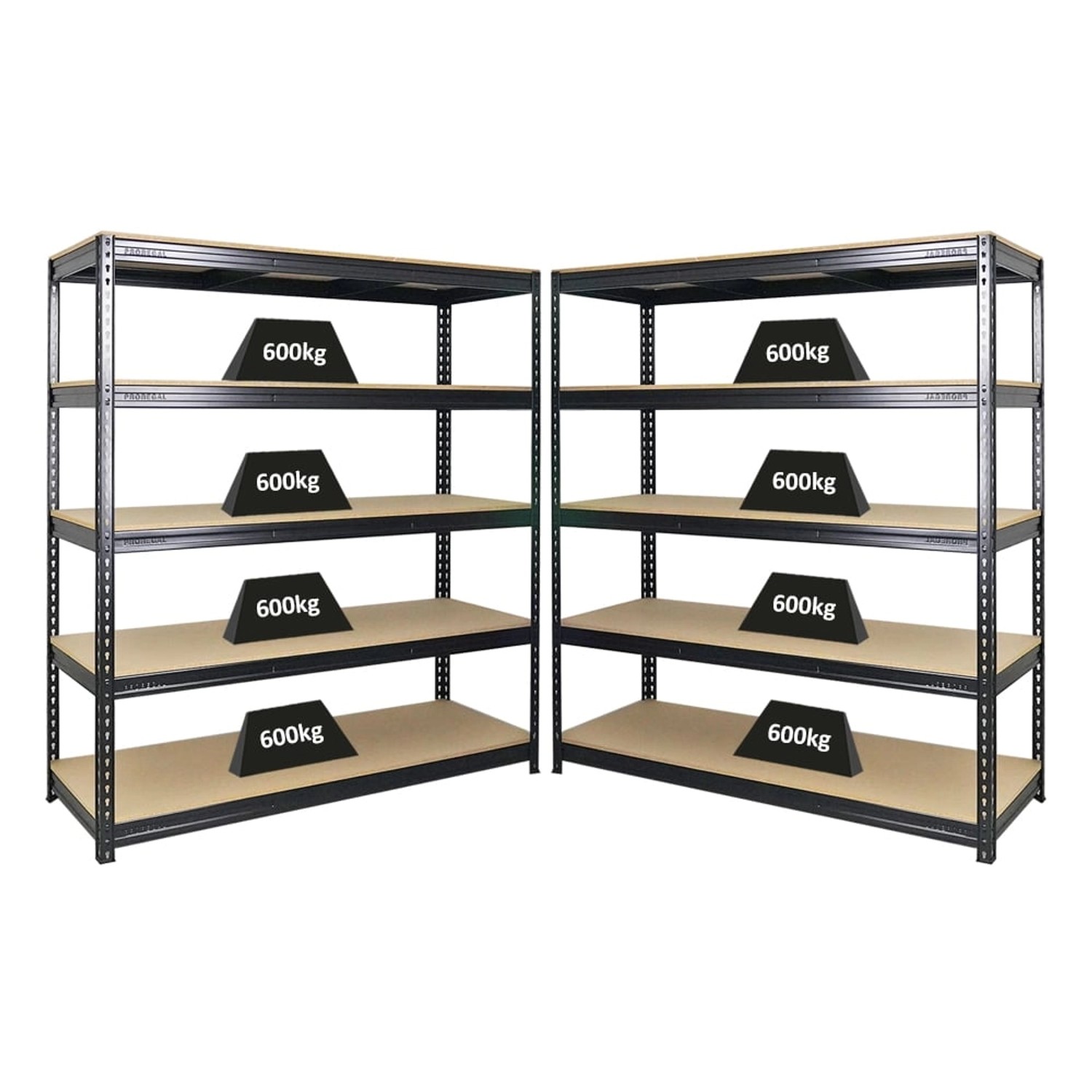 PROREGAL Mega Deal 2x Profi Schwerlastregal Bison HxBxT 180 x 160 x 60 cm 5 günstig online kaufen