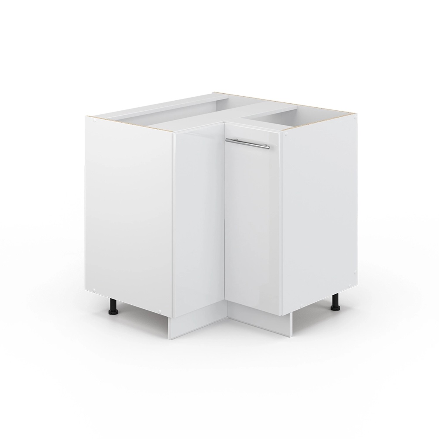 Vicco Eckunterschrank Fame-Line Weiß Hochglanz/Weiß 81 cm ohne Arbeitsplatte