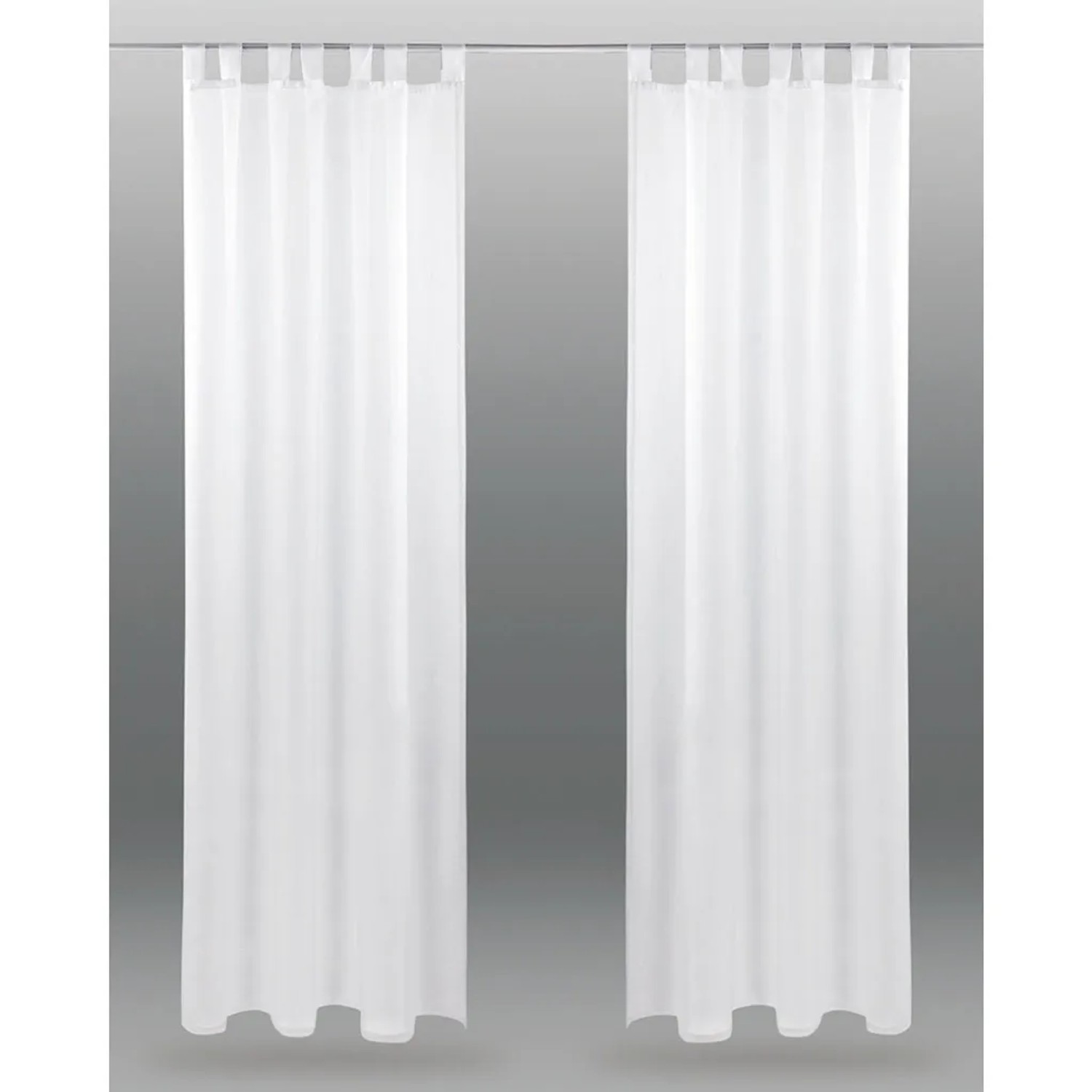 2er-Pack weiße Bestlivings Dekoschals Noella Voile mit Schlaufen, 140x175 cm, für Fenstervorhänge.