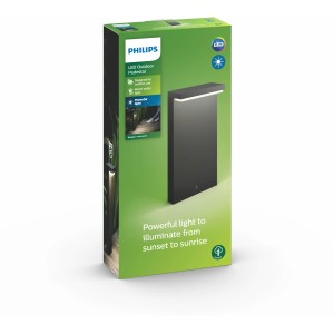 Philips myGarden LED-Sockelleuchte Bustan, 40cm, Anthrazit, im Karton.