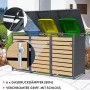 KARAT Mülltonnenbox Johan für 3 Tonnen, Edelstahlrahmen, Holzdekor. Stilvolle Ordnung im Garten.