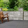 Kann Lindeza Mauer mit Abdeckplatte in Grau-Alpin, modernes Steindesign für den Garten.