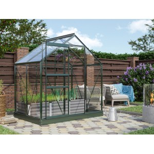 Vitavia Gewächshaus Venus 2500, grüne Aluminiumkonstruktion mit Sicherheitsglas, 2,5 m².
