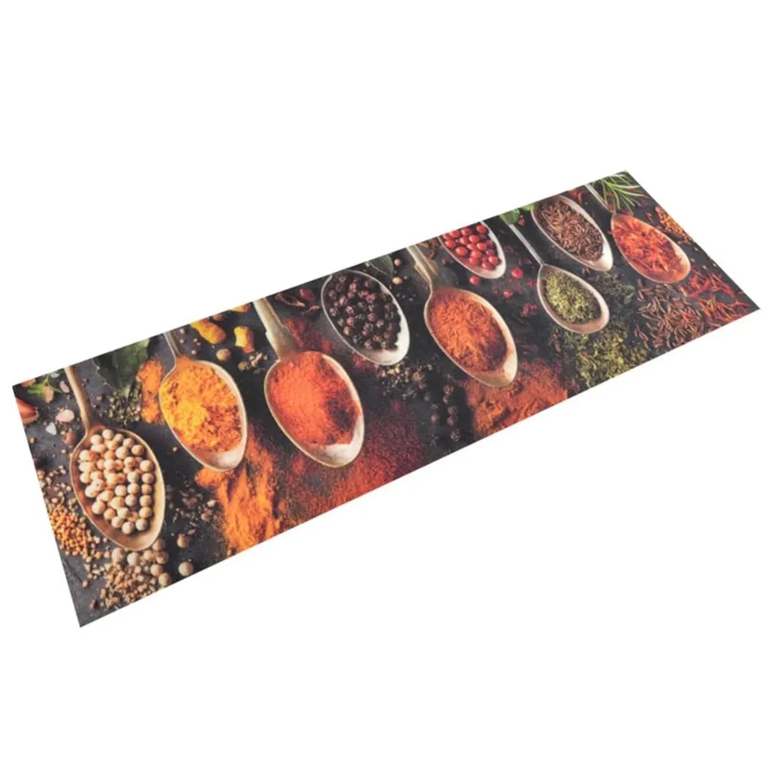 vidaXL Küchenteppich Waschbar Löffel & Gewürze 60x180 cm Samt 136544