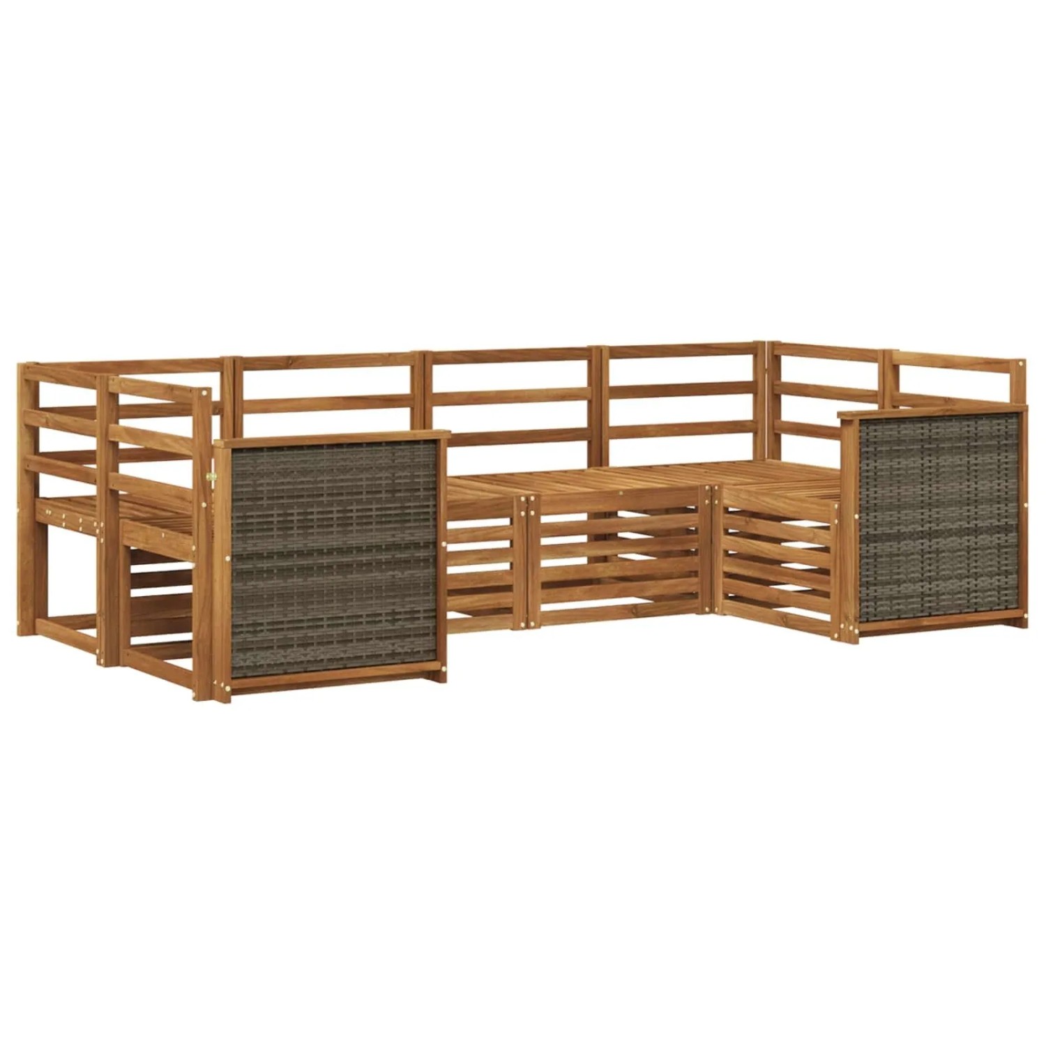vidaXL Ecksofa Set 5 Stk Natur Massivholz Akazie 3384765