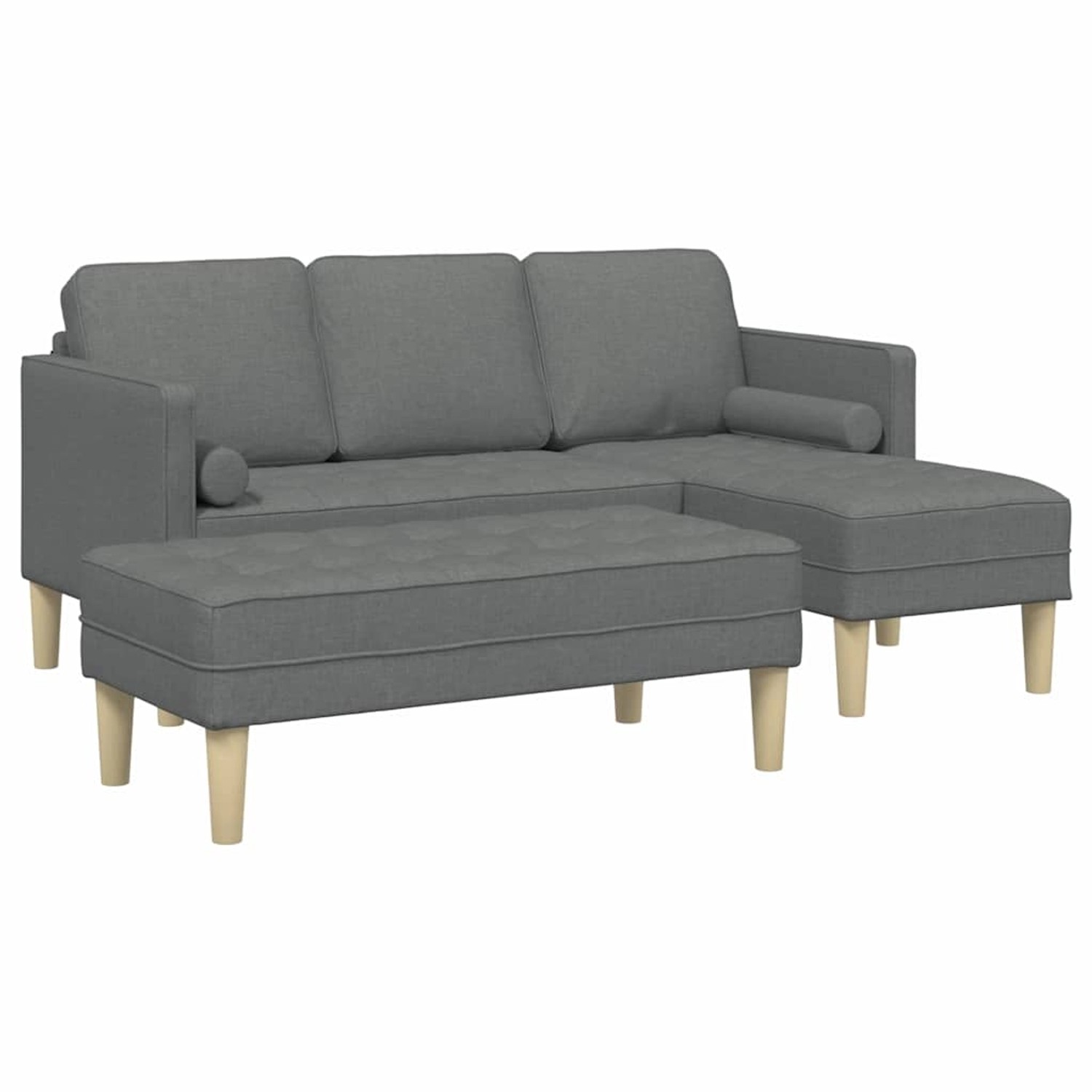 vidaXL Sofa-Set 2-Tlg Dunkelgrau 173 x 131 x 67 cm Stoff 3329253 günstig online kaufen