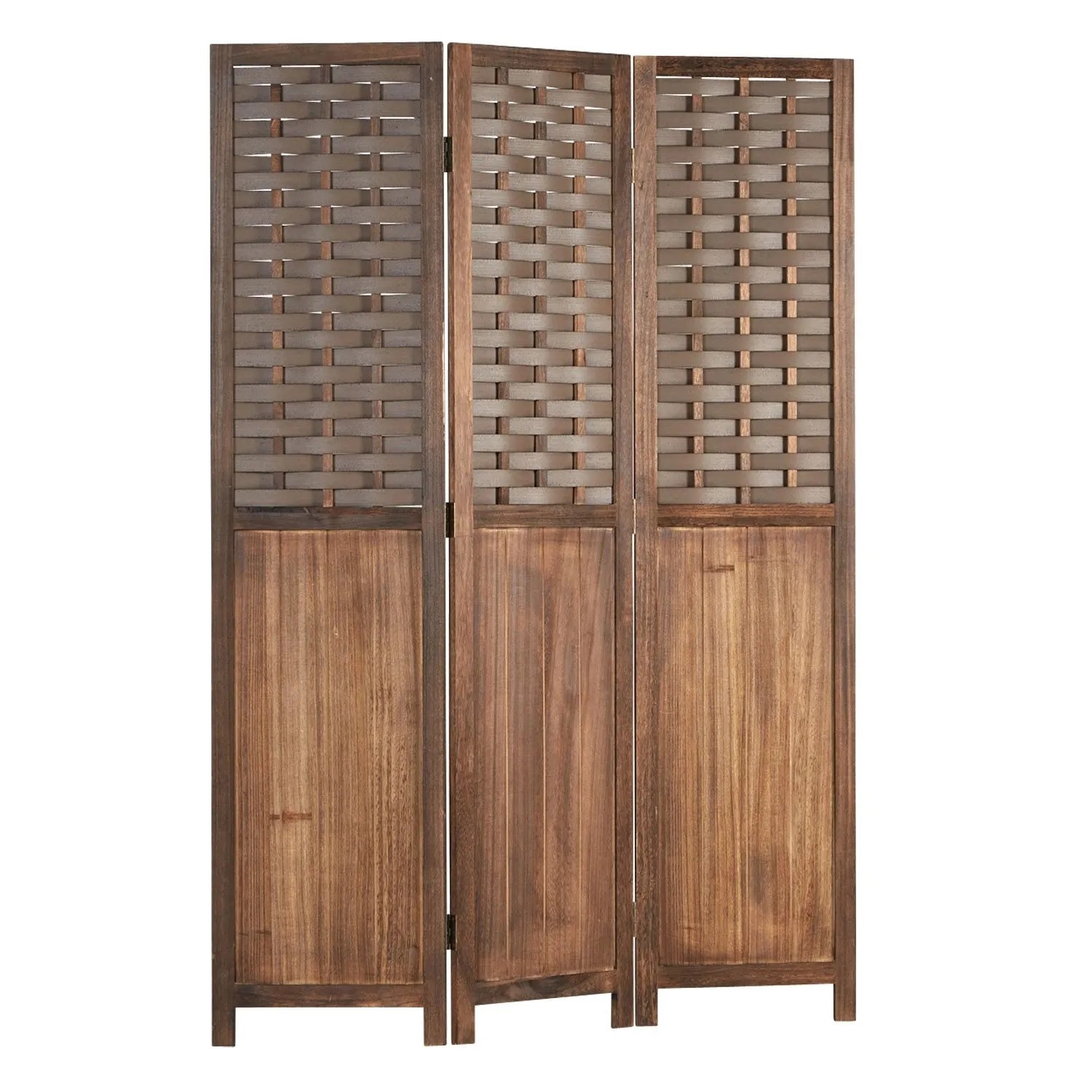 Homestyle4u 3-tlg. Paravent in Braun 120x170 cm 2000