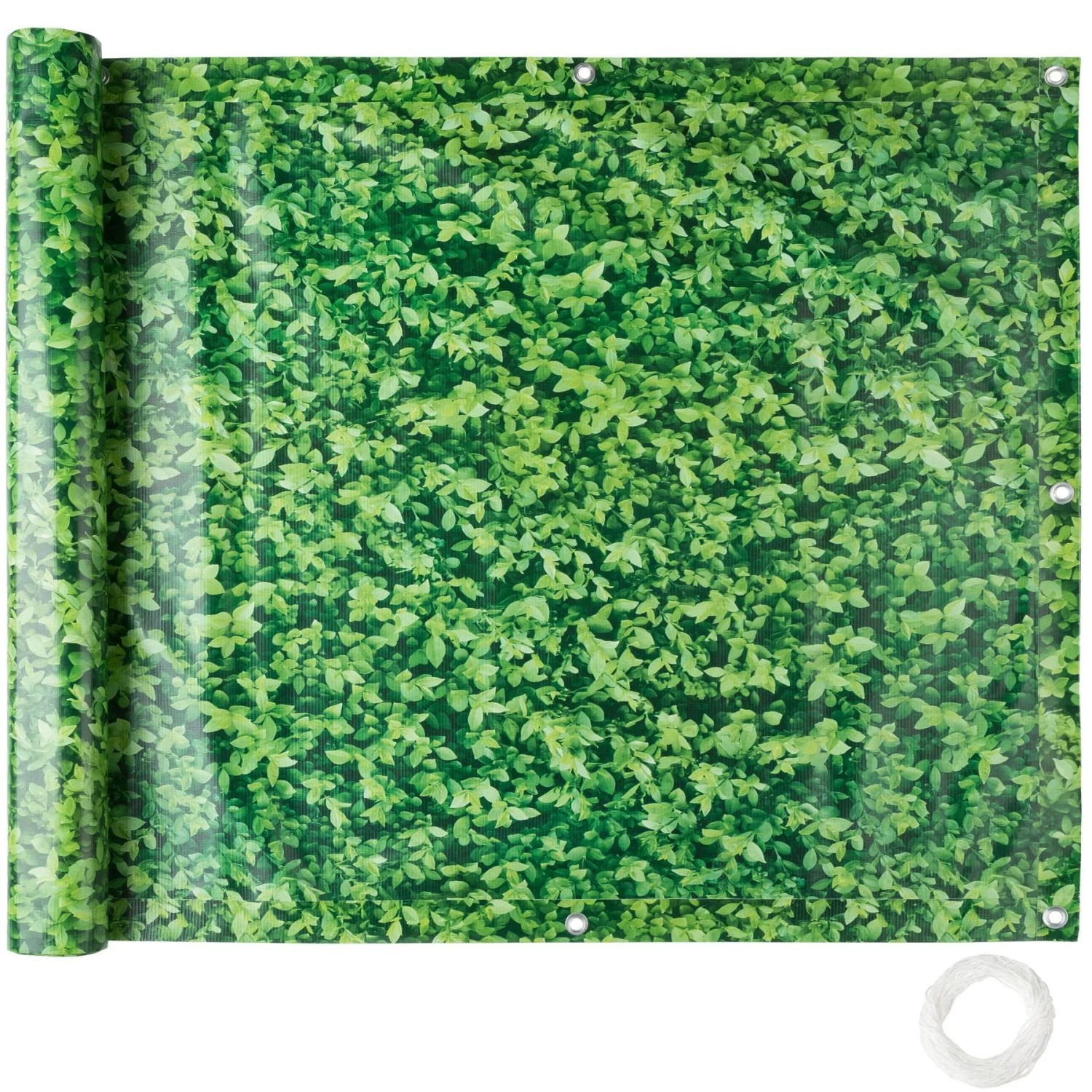 Tectake Balkonbespannung  Witterungsbeständig und Pflegeleicht Extrem Reißfest  600 x 90 x 0 50 cm Grünes Laub