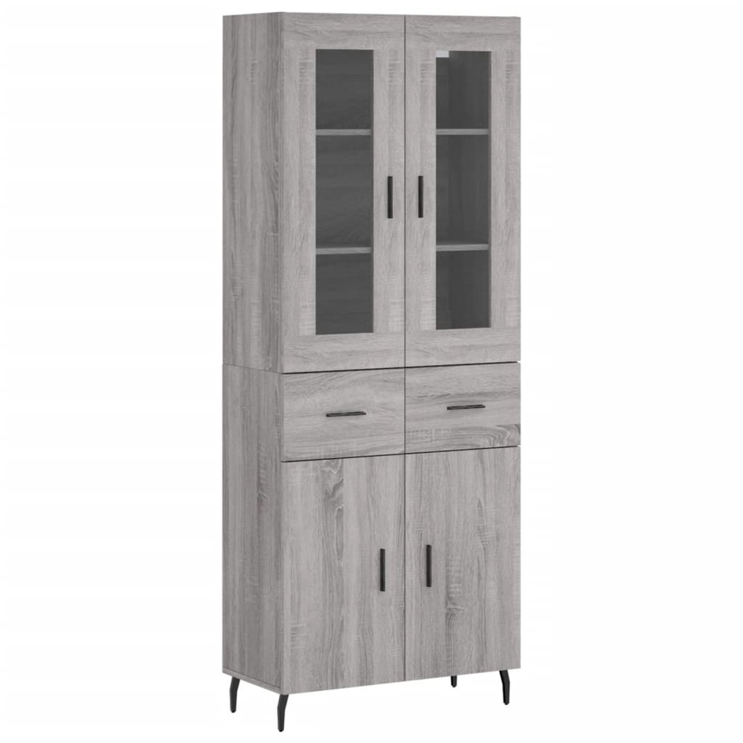 vidaXL Highboard Grau Sonoma 69,5x34x180 cm Holzwerkstoff 3198551