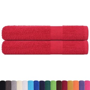 vidaXL Saunatücher 2 Stk Rot 80x200 cm 360 g/m² 100% Baumwolle 136935