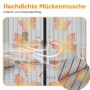 Magnetisches Fliegengitter für Balkontür mit Schmetterlingsmotiv. Hochdichte Mückenmasche schützt vor Insekten.