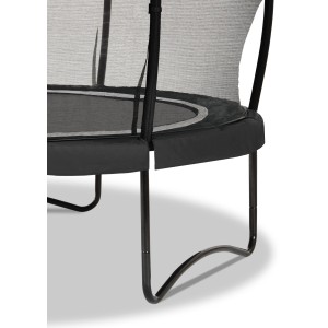 Detailansicht: Schwarzes EXIT Allure Classic Gartentrampolin Ø 305 cm mit Sicherheitsnetz.