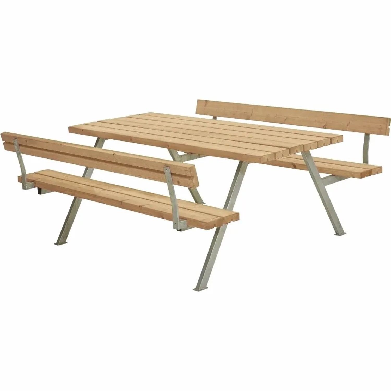 PLUS Gartenmöbel Sitzgruppe 177 cm Klappbar ThermoWood mit 2 Rückenlehnen