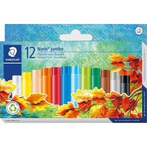 Staedtler Noris Jumbo Ölpastellkreide, 12 Farben im Set, ideal zum Malen und Zeichnen.