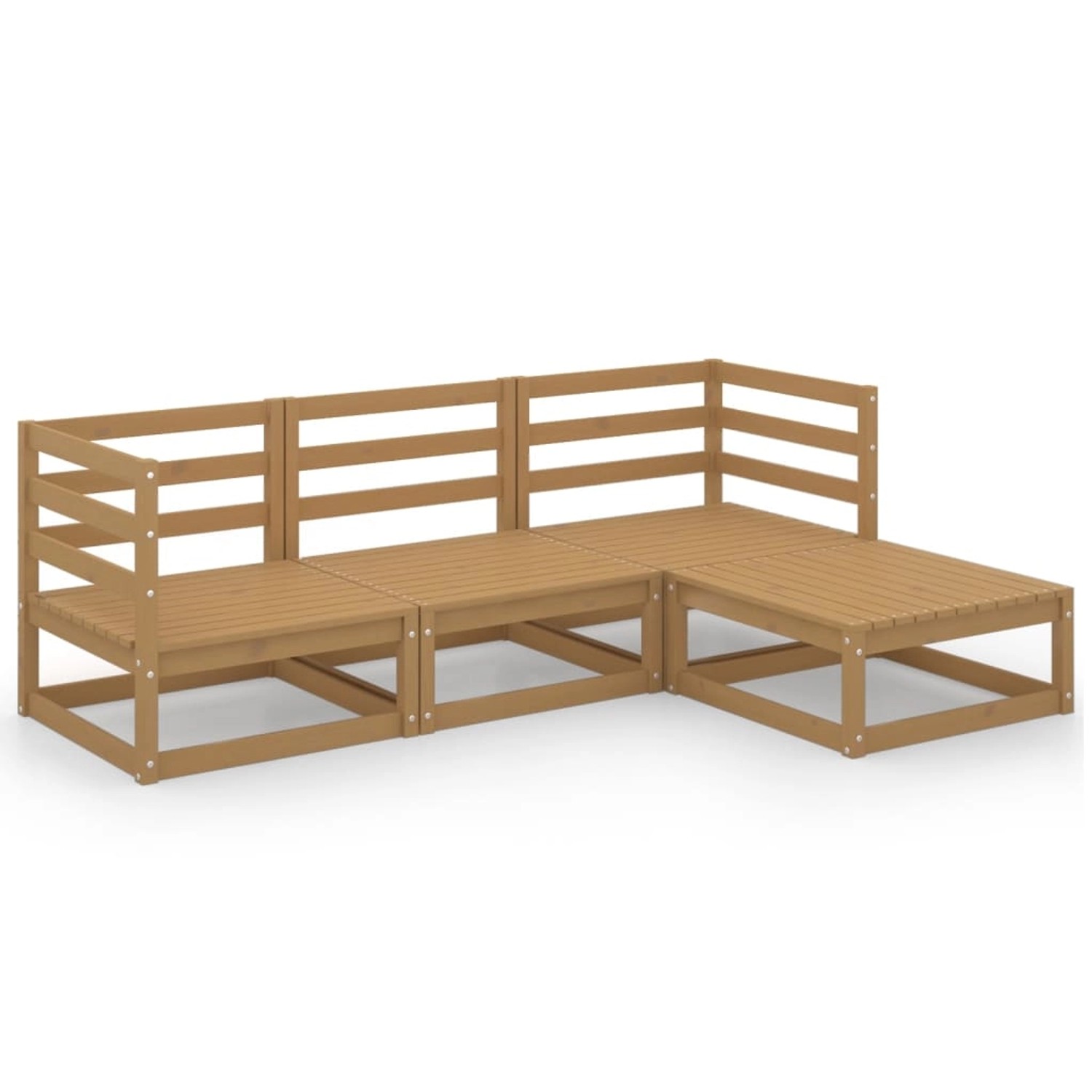 vidaXL 4-tlg Garten-Lounge-Set Honigbraun Massivholz Kiefer Modell 4 günstig online kaufen