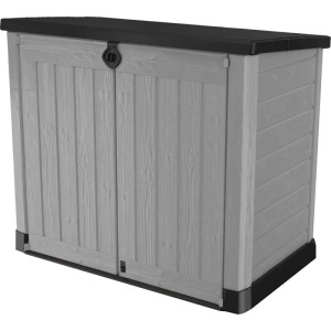 Keter Aufbewahrungsbox Store It Out Ace, hellgrauer Kunststoff, 145x82x125 cm. Gartenhaus zur Aufbewahrung.