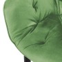 Detailansicht: Salbeigrüne ML-Design Polsterstühle (2er Set) aus Samt mit Knopfheftung.