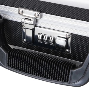 HMF 14401-02 Alu Transportkoffer Zahlenschloss 31 x 26 x 11 cm Schwarz