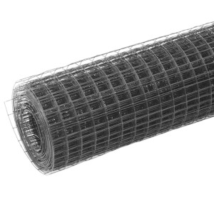 vidaXL Drahtzaun Stahl mit PVC-Beschichtung 10x1 m Grau 143640