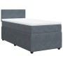 vidaXL Boxspringbett mit Matratze, dunkelgrauer Samt, 100x200 cm. Bequemes Bett für erholsamen Schlaf.