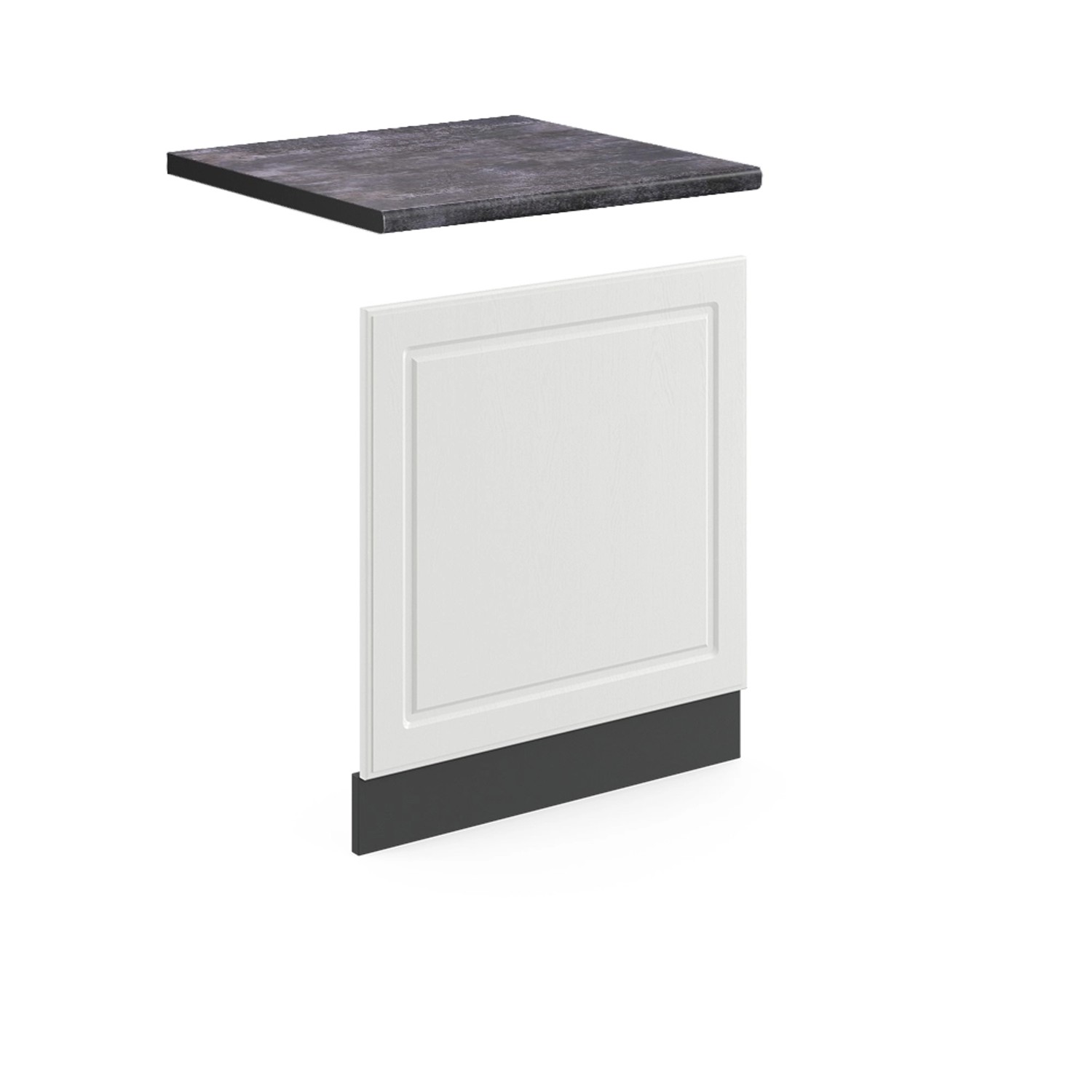 Vicco Frontblende R-Line Geschirrspüler Fronttür Weiß Landhaus/Anthrazit 60 cm AP Anthrazit