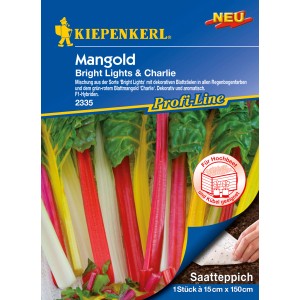Kiepenkerl Mangold Bright Lights & Charlie Saatteppich mit bunten Stielen.