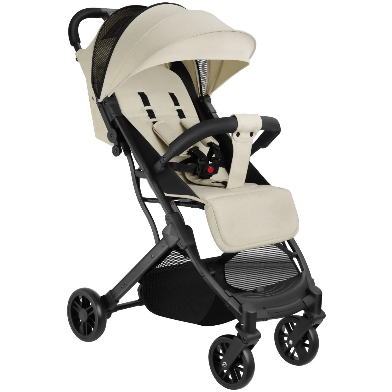 Tectake Buggy Kinderwagen Finn Einhand Klappmechanismus  Mit 5 Punkt Gurt  Feststellbremse  Schutzbügel Verstellbare Rückenlehne und Beinablage  Faltb