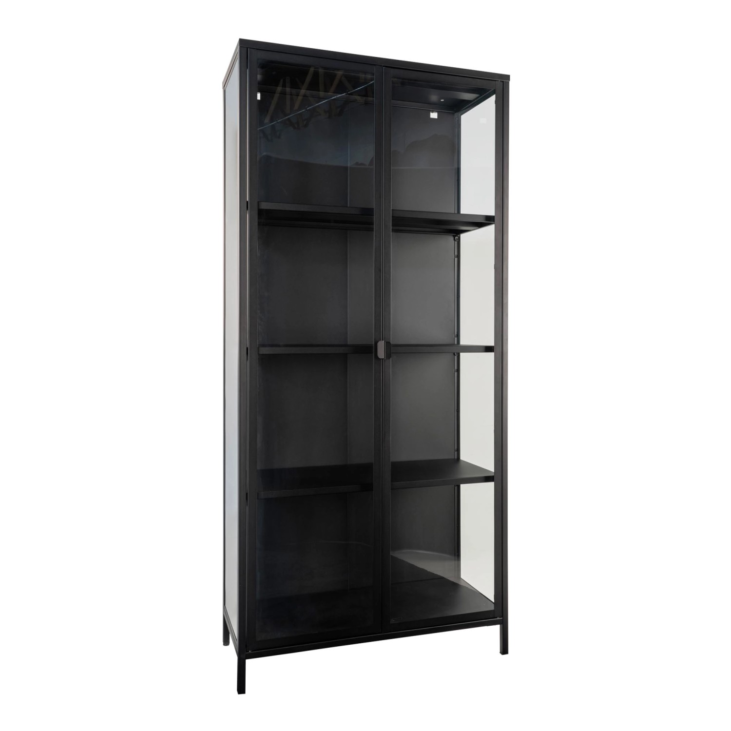 ebuy24 Brisbane Vitrinenschrank Höhe 175 cm Schwarz günstig online kaufen