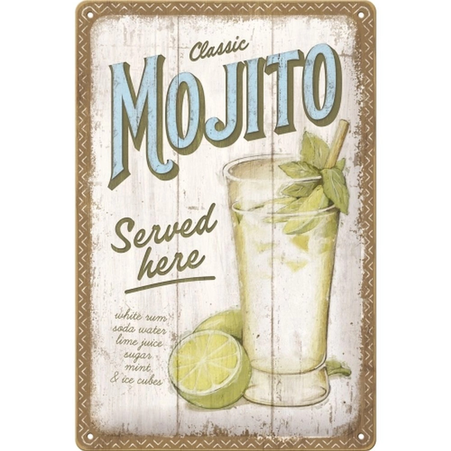 Nostalgic-Art Blechschild 20 x 30cm - Open Bar - Mojito Served Here günstig online kaufen