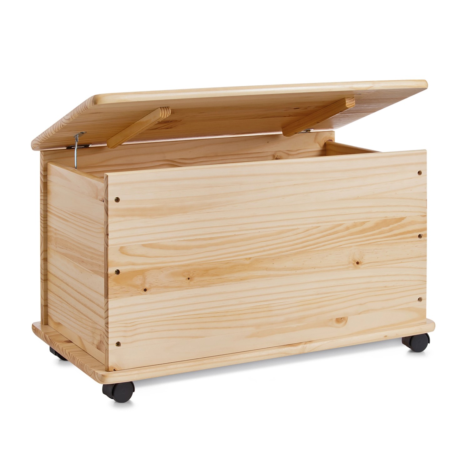 Zeller Aufbewahrungstruhe Kiefer mit Rollen 45 cm x 40 cm x 73 cm Natur günstig online kaufen