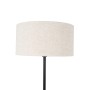 QAZQA Stehlampe Simplo, schwarz mit hellgrauem Schirm (50cm), für Innenleuchten.