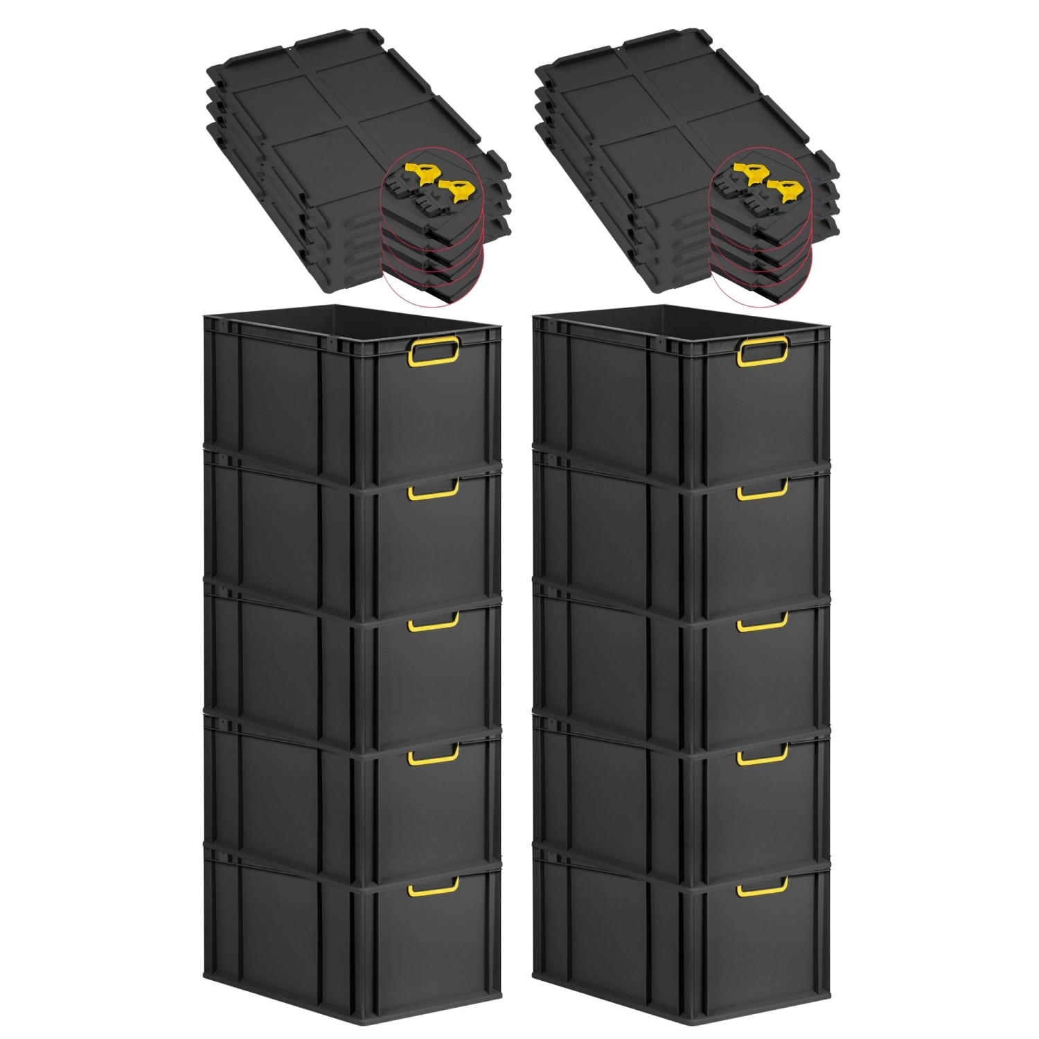 PROREGAL SuperSparSet 10x Eurobox Nextgen Color Mit Scharnierdeckel HxBxT 3 günstig online kaufen