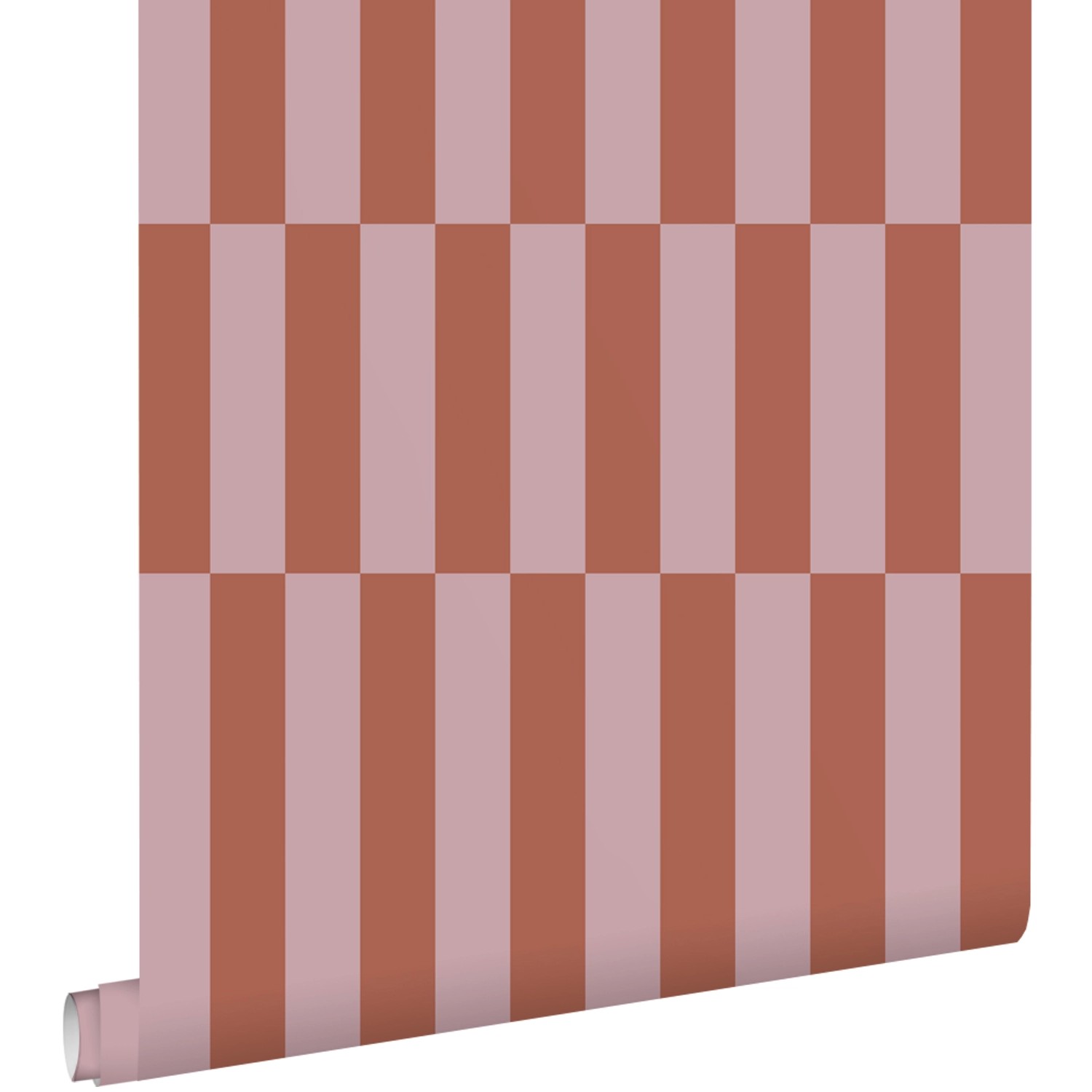 ESTAhome Tapete Streifen Terrakotta und Altrosa 53 cm x 10.05 m günstig online kaufen