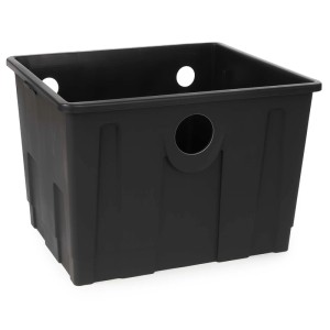 Schwarze Kunststoffwanne mit Öffnungen für Sunsun CBF-350B Bio Teichfilter. Ersatzteil für Teichpumpen.
