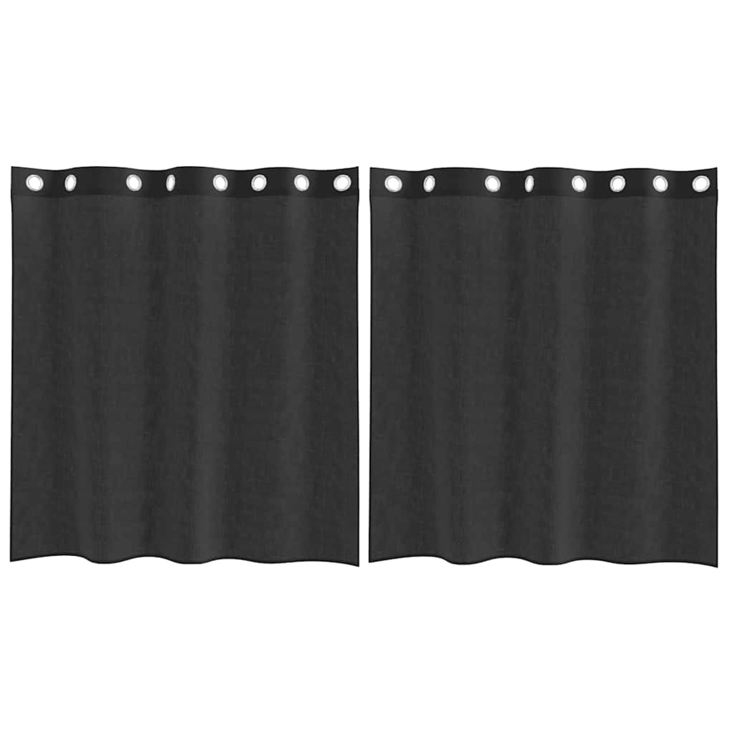 vidaXL Voile Vorhänge mit Ösen 2 Stk Schwarz 140x140 cm 4102059 günstig online kaufen
