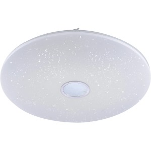 Weiße LED-Deckenleuchte Jonas mit Sternenhimmel-Effekt, Ø 79 cm.