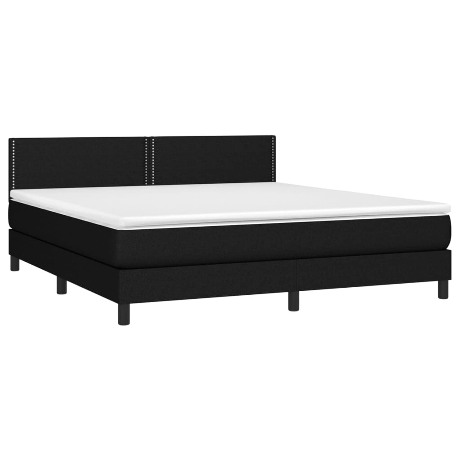 vidaXL Boxspringbett mit Matratze & LED Schwarz 180x200 cm Stoff 3133095 günstig online kaufen