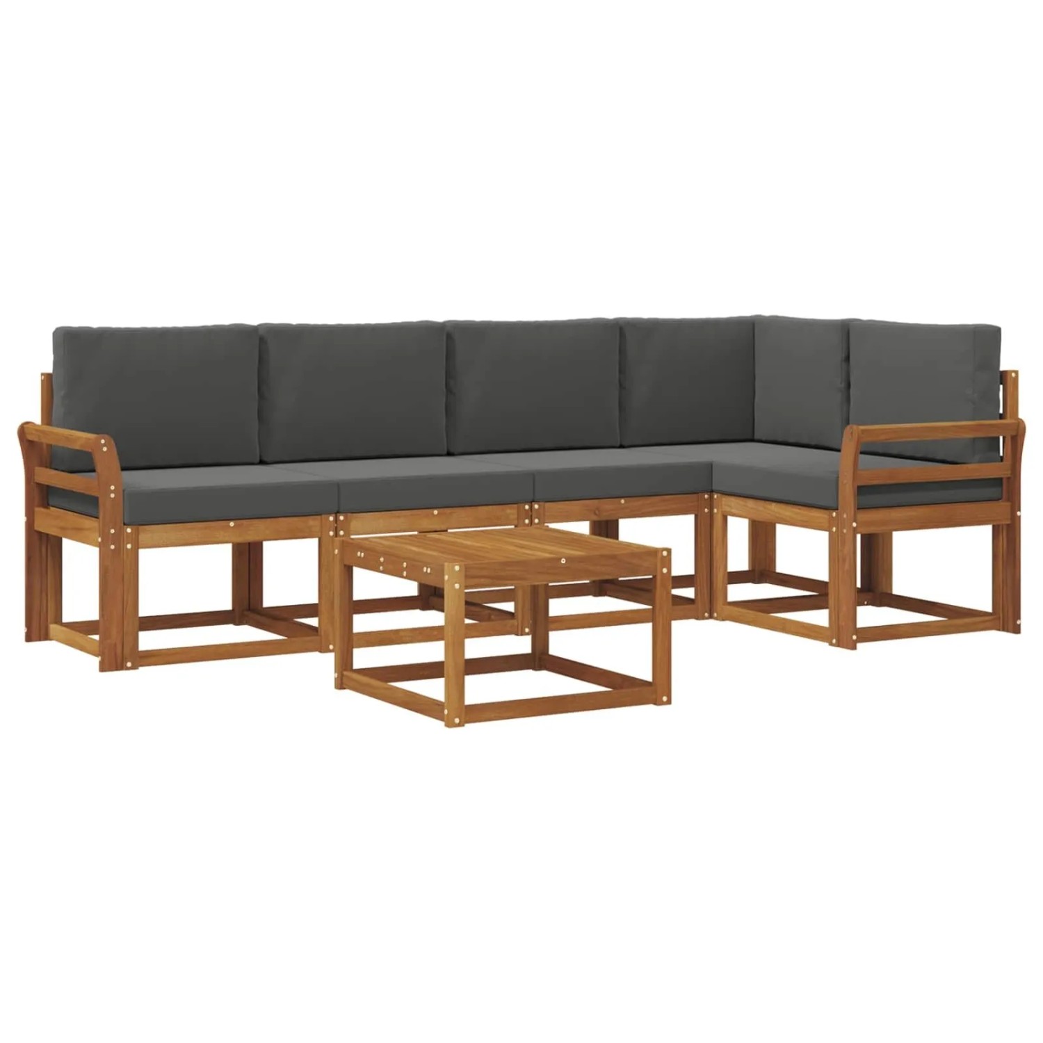 Thumbnail - vidaXL Outdoor-Sofagarnitur mit Kissen 6 Stk Natur und Anthrazit 3366430