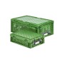 Zwei grüne PROREGAL Klappboxen Chameleon, stapelbar und klappbar, für Industrie und Gewerbe.