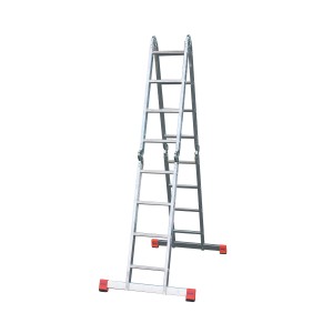 Krause MultiMatic Gelenk-Universal-Leiter, 4x4 Sprossen, als Stehleiter aufgebaut.