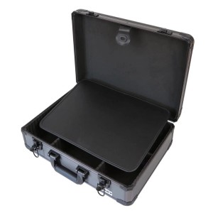 HMF 14601-02 Alu Werkzeugkoffer Leer Verstellbare Facheinteilung 46 x 15 x 33 cm Schwarz