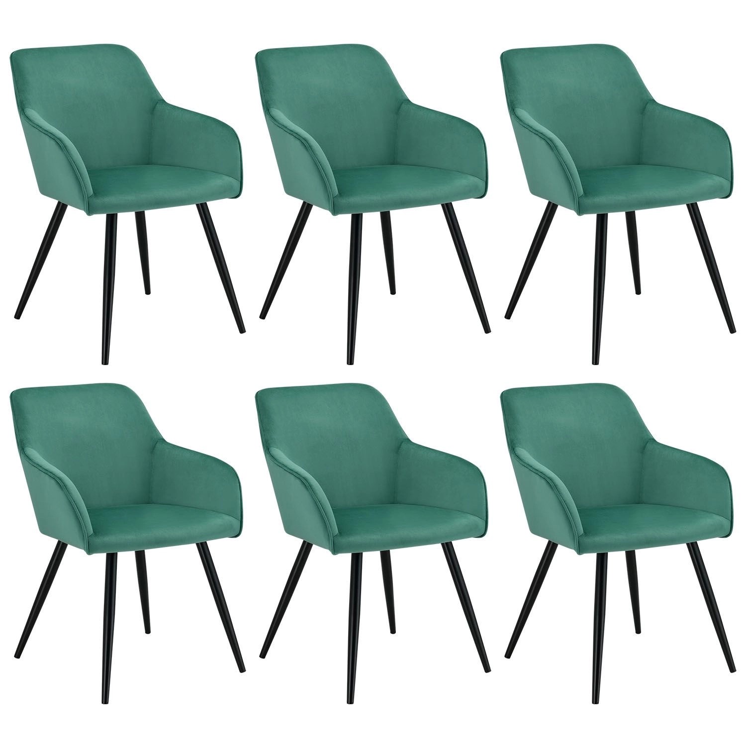 Juskys Loungesessel Tarje 6er Set mit Samtbezug Grün günstig online kaufen