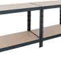 Metall-Schwerlast-Steckregal Rivet, anthrazit, 180x90x45cm, mit 4 Böden. Ideal für Garage und Keller.