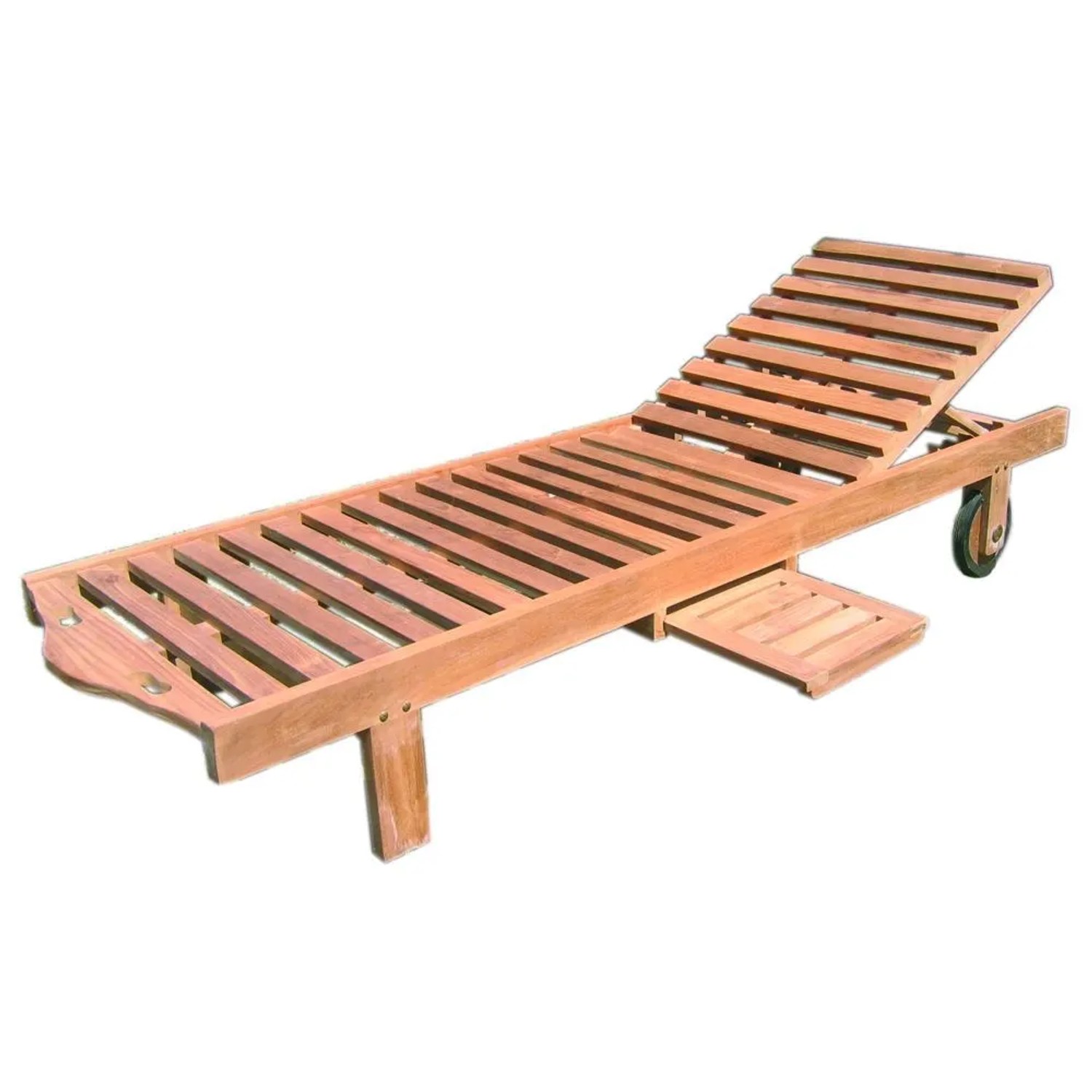 Lex Premium Teak Sonnenliege  Rollen Neigbar Gartenliege Gartenmöbel Rollliege