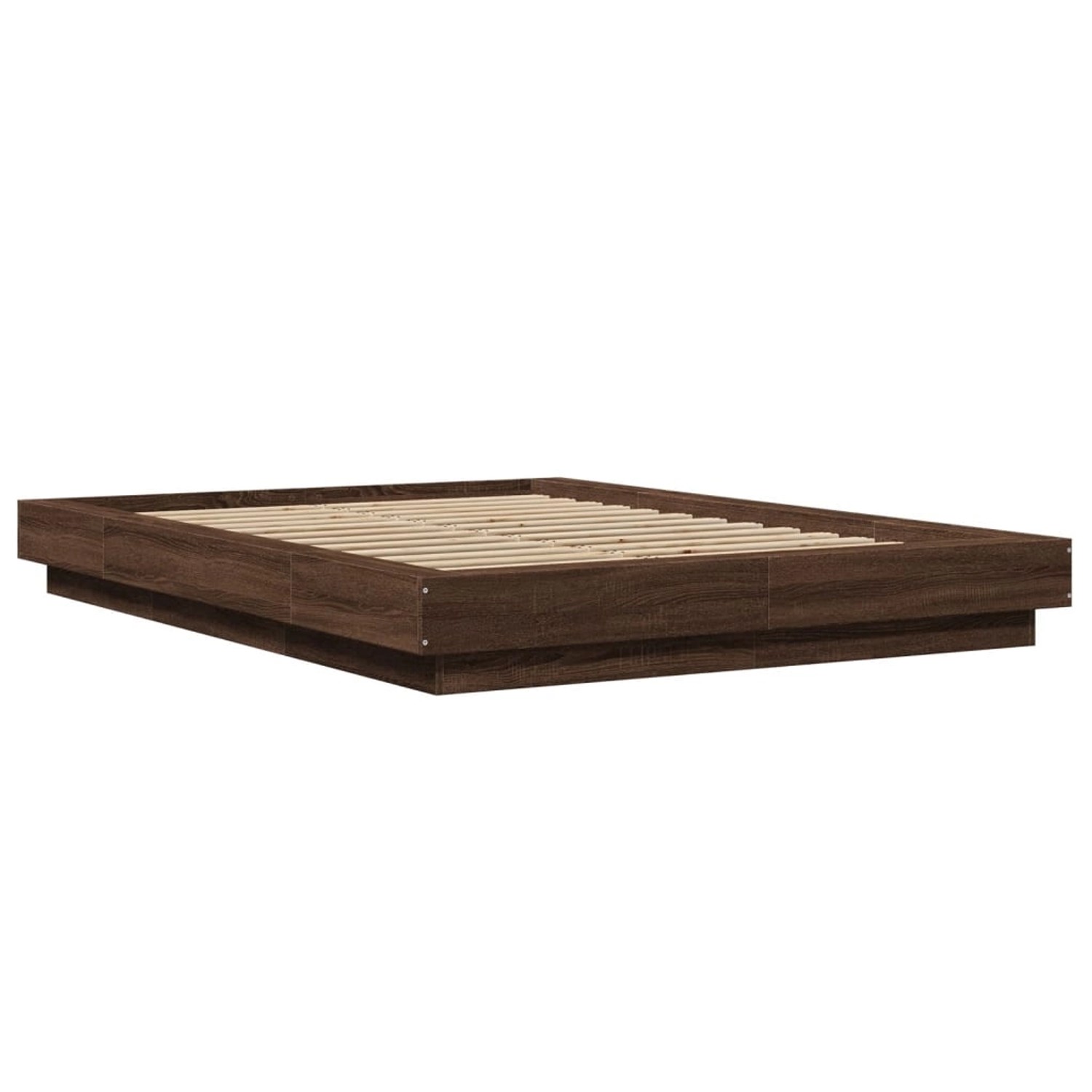 vidaXL Bettgestell mit LED Braun Eichen-Optik 120x190 cm Holzwerkstoff 3281 günstig online kaufen