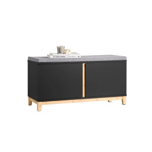 SoBuy Schuhbank mit Sitzfläche Sitzbank mit Stauraum Schwarz FSR117-SCH
