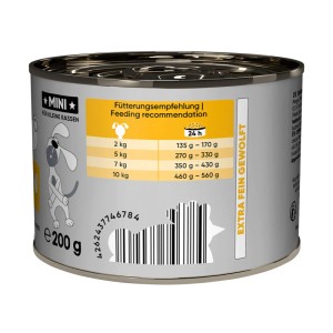 Lucky Jim Hunde-Nassfutter Mini Senior Huhn, 200g Dose. Alleinfutter für kleine, ältere Hunde.